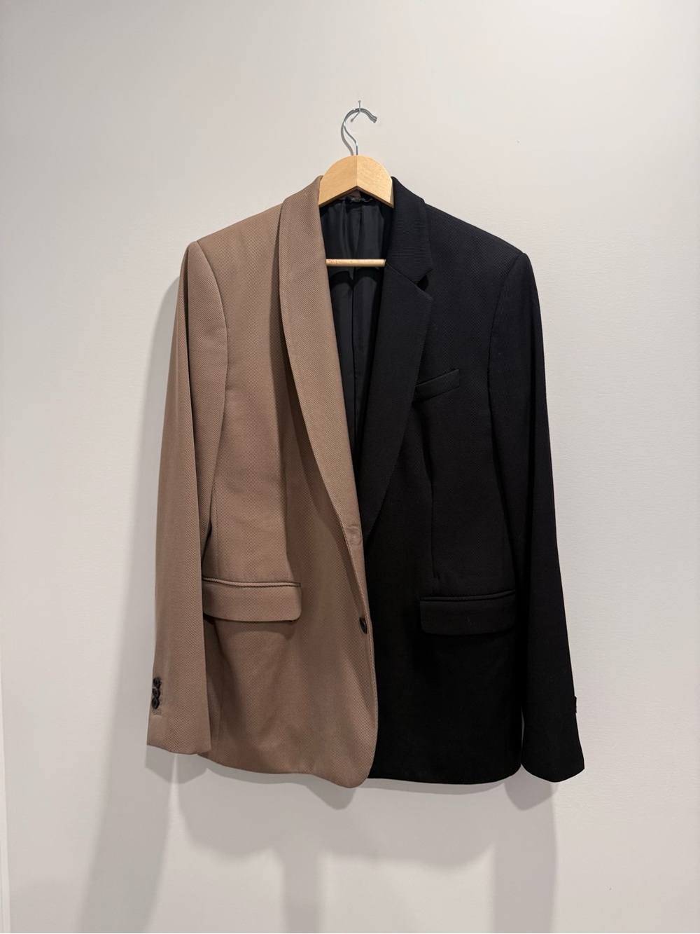 Fendi Two-Tone Black and Brown Men's Blazer